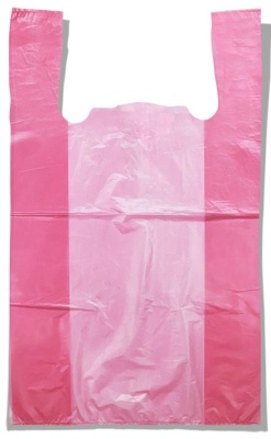 Пакет майка, 24 х 43см, 12мкм, Розовый, прозрачный, пласт  (250шт) , NN, Россия