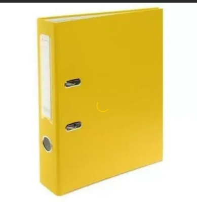  Регистратор  7,5см, PVC, 1-стор метал.окантовка, с карманом, желтый,  AXLER, Россия